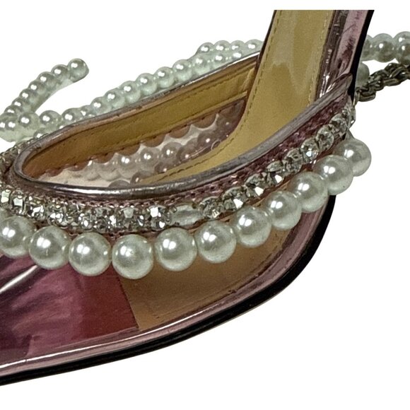 MACH & MACH Diamond of Elizabeth Pumps Women's Pink Pearl Pointed EU 36.5 US 6.5 - Picture 11 of 14